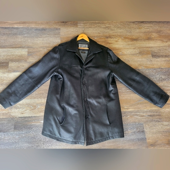 Pelle Studio Wilsons Leather Coat Men's 2XLT Black Removable Thinsulate Liner - Picture 1 of 14